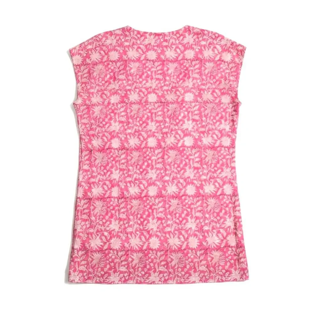 Joshi Swim Pink Floral Cotton Swim Cover Up Tunic Dress NWT Women's Medium